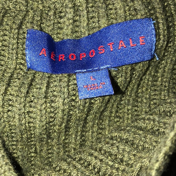 Olive Green Cable Knit Sweater - Picture 3 of 3